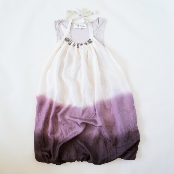 YAG Couture Silk Tent style Midi Ombre Dress Med - Picture 7 of 7